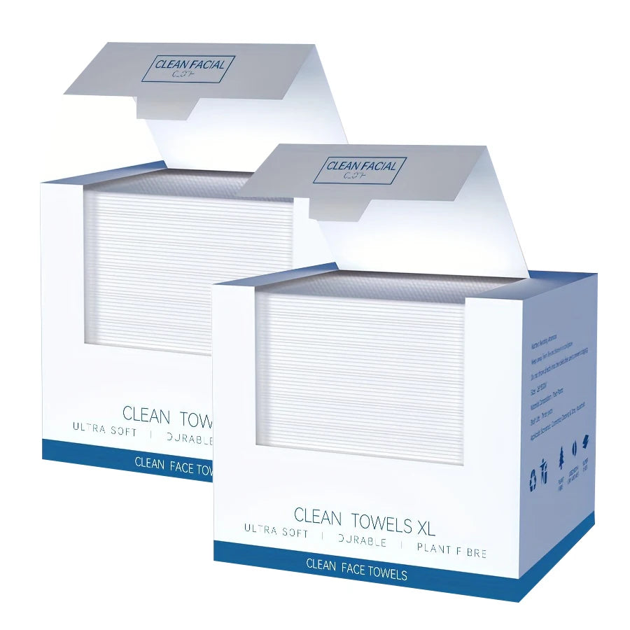26*30cm Box of Disposable Facial Cleansing Towels, Thickened Large Size, Cleans Skin, Suitable for All Skin Types, Unisex, 40 Wipes/Box