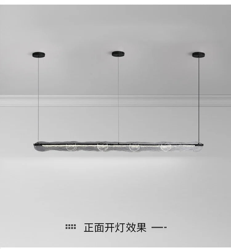 Restaurant modern simple glass crystal bar counter front desk exhibition hall strip decorative lamp