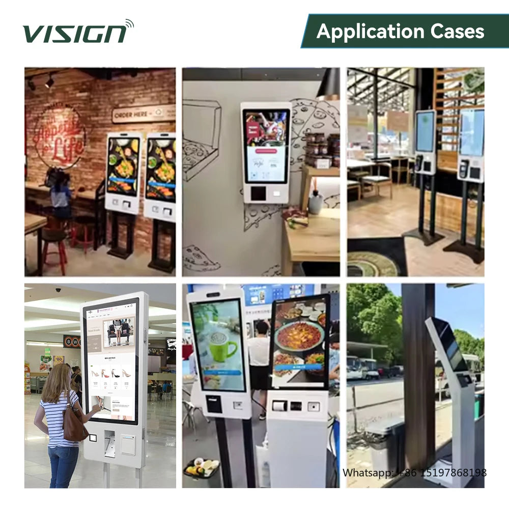 VISIGN 27 32 43 Inch Interactive Self Service Payment Kiosk Interactive Touch Screen Kiosk Self Ordering Kiosk Machine for Hotel