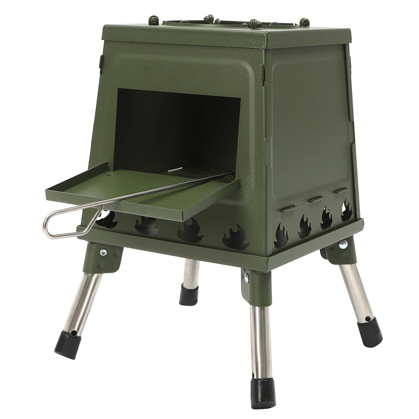 Tent Stove | Black/Green | Portable Wood Stove for Camping Outdoor | Tent Heater Camping Stove Wood Tent Stove Outdoor