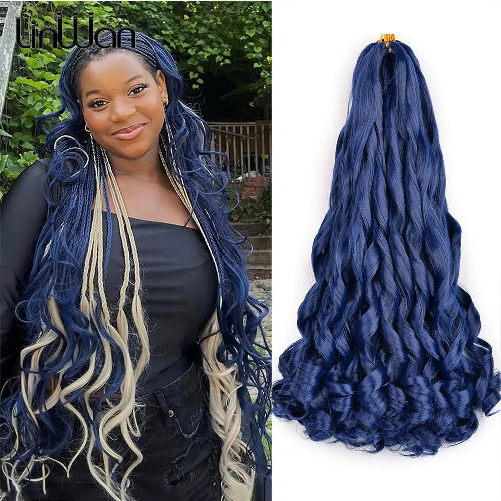 16Inch French Curls Braiding Hair Synthetic Spiral Curls Braids Hair Extensions Pre Stretched Loose Wave Braiding Hair For Women