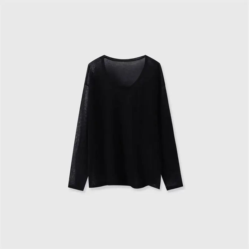 Sexy Sheer Baggy T-shirt for Women 2026 Summer Casual Fashion Loose Pullovers Chic Lazy Solid Color Off Shoulder Top Streetwear