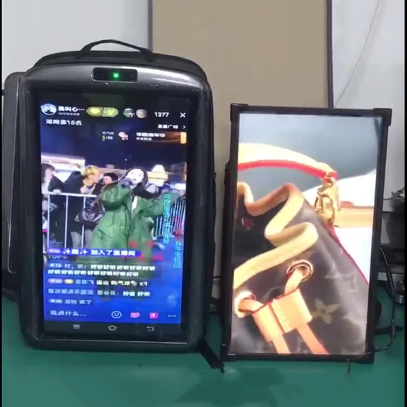 Enhance  Advertising Campaign with 21.5 Inch 18.5 Inch LCD Backpack Advertising Machine LCD Display Box Bag Expansion Backpack