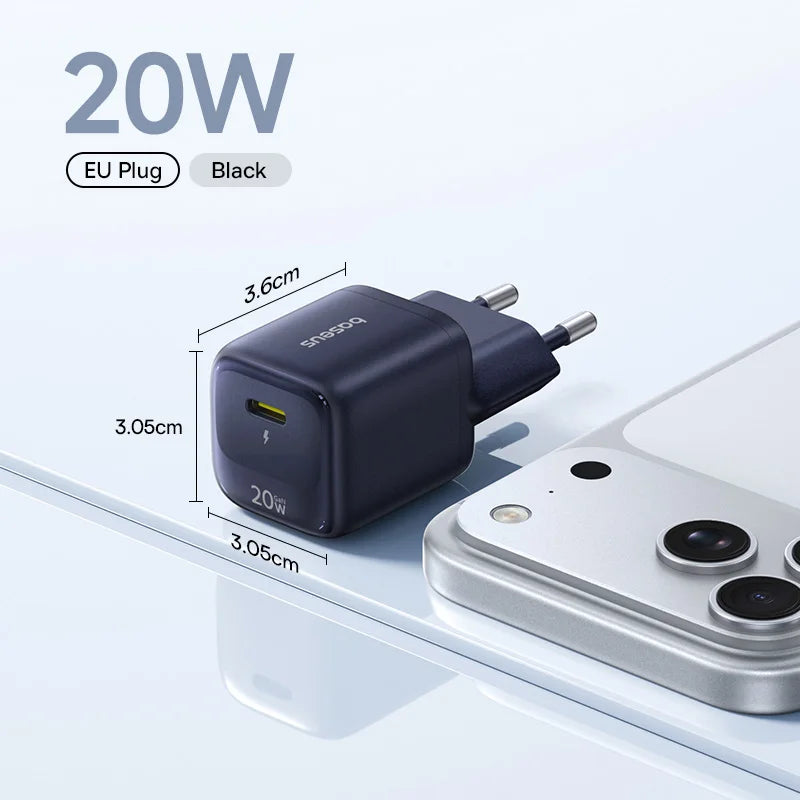 Baseus 45W GaN Charger Phone Charger For iPhone 17 16 15 14 13 Pro Max USB C Charger Support PD QC PPS Fast Charging For Laptop