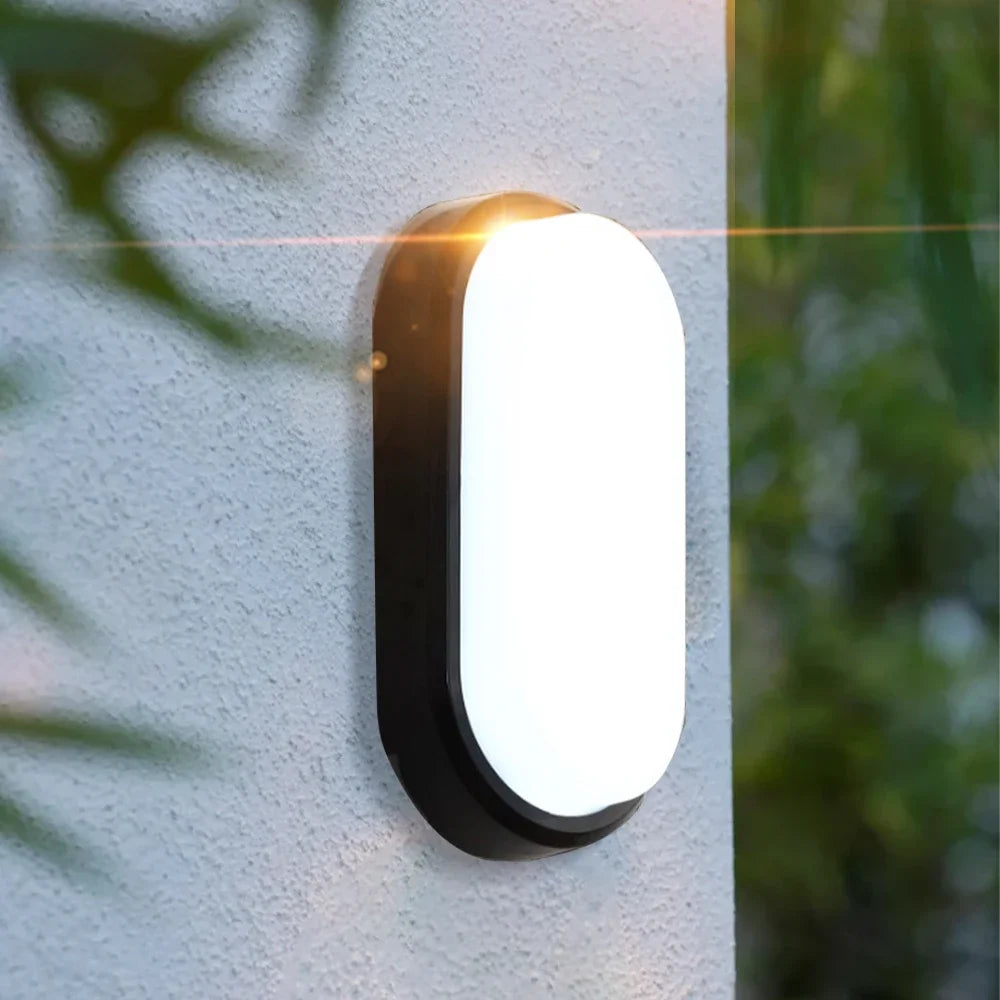 Oval Wall Lighting 12W Modern LED Outdoor Surface Mounted Waterproof Bathroom Porch Wall Sconce Aisle