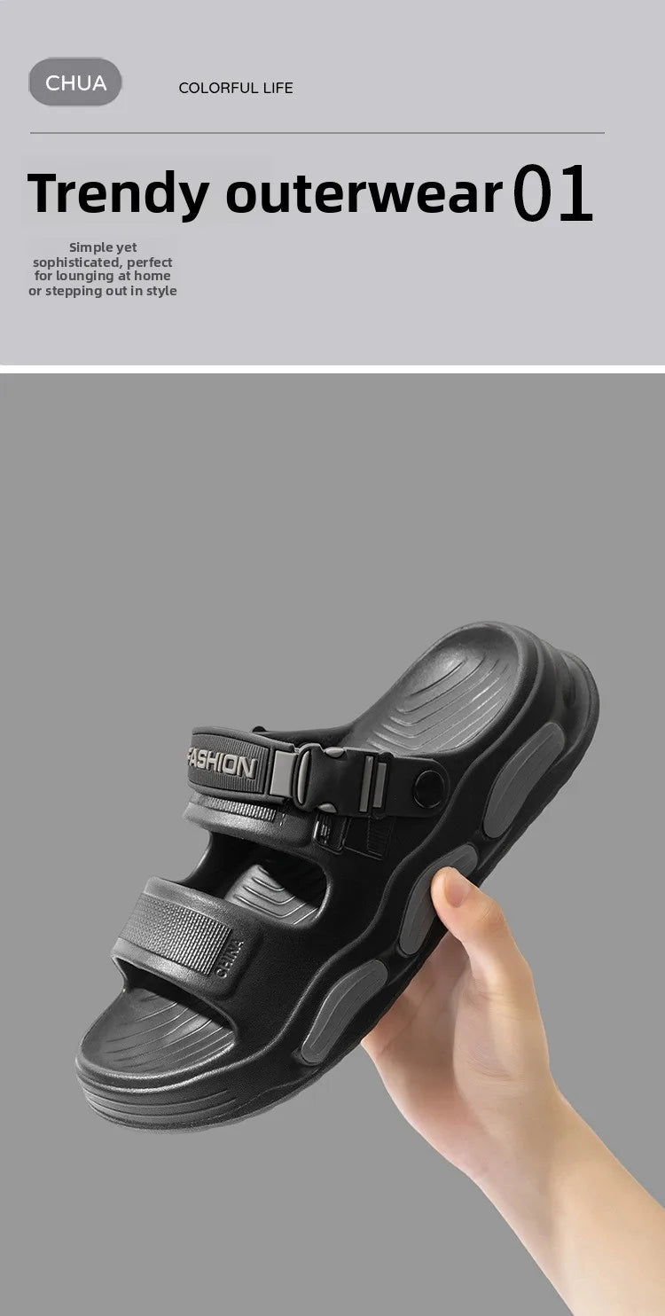New lightweight and soft cloud like men's sandals and slippers for summer outings, durable and thick soled, anti slip