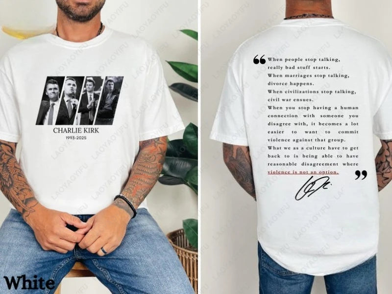 Quotes of Charlie Kirk Shirt Pray for Charlie Kirk T-Shirt 2025 Freedom Graphic Printing Tees Unisex Cotton Short-sleeve Tops