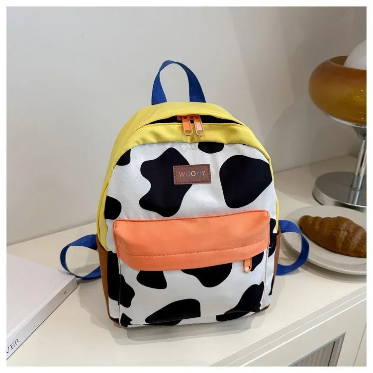 Cartoon Fashionable and Casual Women's Backpack Cute Cow Print Backpack Soft and Durable Fabric Backpack Suitable for Daily Use