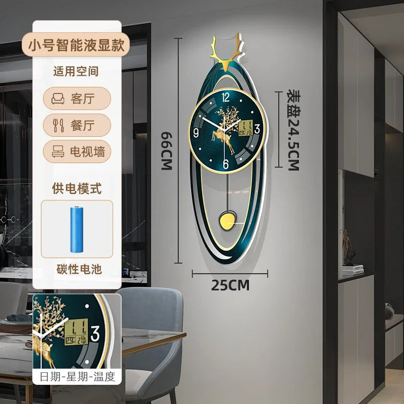 European Illuminated Clock Unique Nordic Pendulum Silent Luxury Wall Clock Aesthetic Modern Design Reloj De Pared Wall Decor