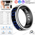 Call ID Reminder Smart Ring Display Screen Touch,Tasbih Counter,Health Manager,5ATM Waterproof Multiple Sport Mode MenWomen HT30