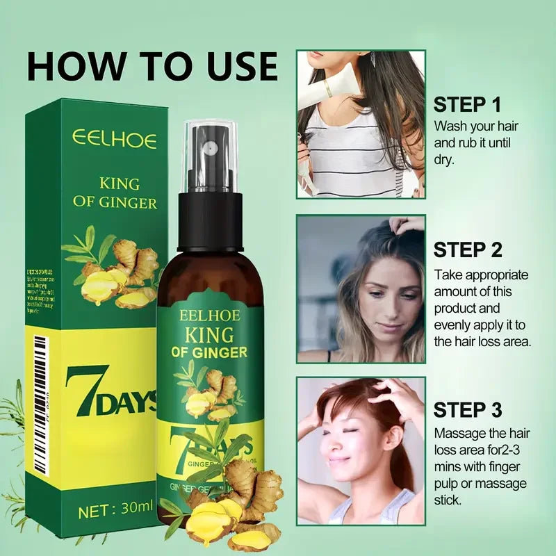 Ginger Germinal Hair Spray Nourish Scalp Strengthen Weak Hair Roots Improve Thin Brittle Hair Mild Daily Scalp Care Liquid 30ml
