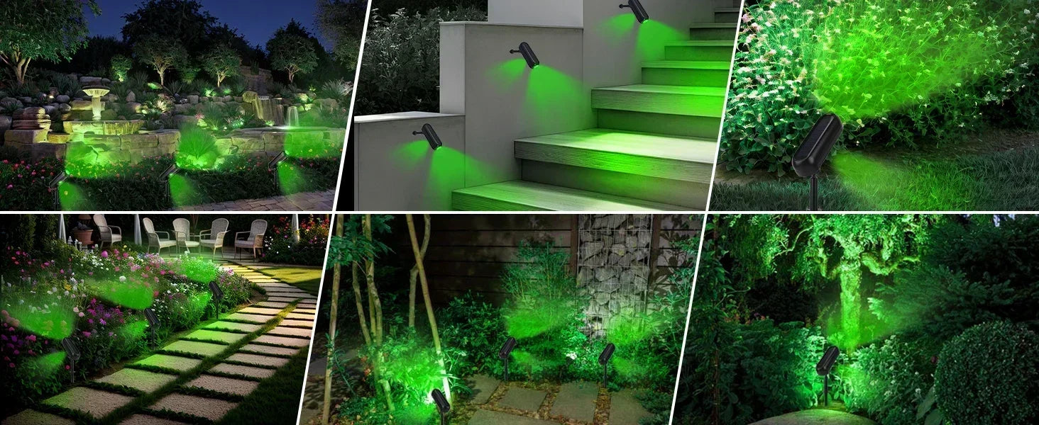 LED Solar Outdoor Courtyard Spotlights Waterproof Garden Decoration Atmosphere Lights 2modes of Tree Garden Channel Lighting