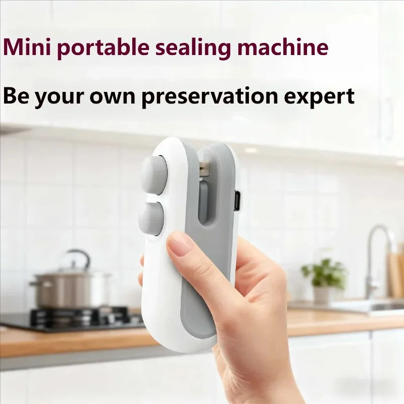 Mini USB Rechargeable Handheld Heat Sealer – Portable Bag Sealer for Plastic Food Storage & Snack Clip Bags