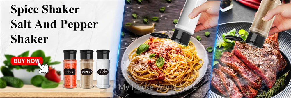 5/10/15/20PC Jars for spices Salt and Pepper Shaker Seasoning Jar spice organizer Plastic Barbecue Condiment Kitchen Gadget Tool