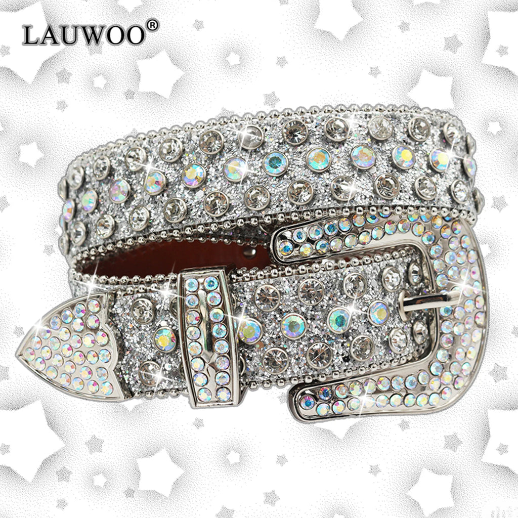 for Rhinestone Belts Women PU Leather Strap Y2K Girls Fashion Belt for Jeans Men For rhinestone Belts Western Cowboy