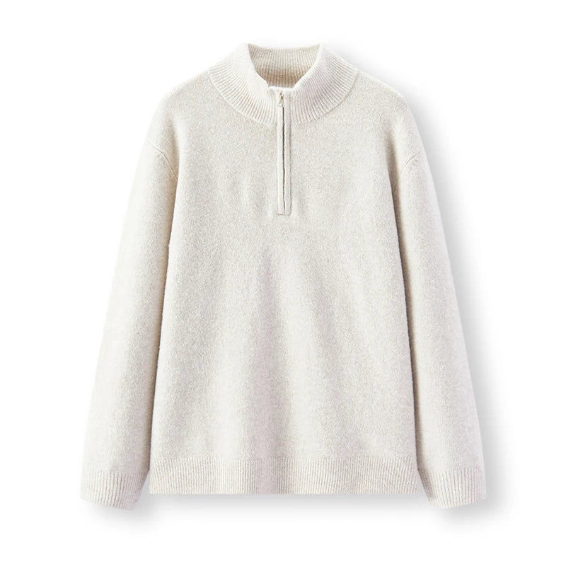 Semir Knitted Sweater Men Winter Half-Open Placket High Collar Wool Blend 2025 New Basic Pullover Men's Clothing