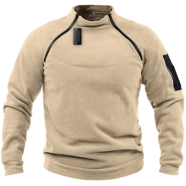 Brand High Quality Winter Mens  Sweatshirt Fleece Zipper Pullover Men's Solid Color Loose Lamb Thick Clothing Streetwear