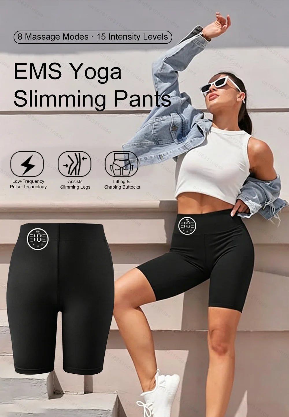 Ems Hip Lifting Intelligent Yoga Power Pants Ems Micro Current Pulse Massager Muscle Stimulation Slimming Shaping Buttocks Tools