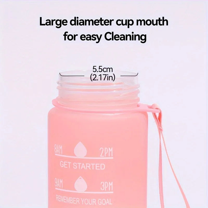 Sports Water Bottle with Time-Tracking Straw Leak Proof Locking Flip Cover for Easy Carry Ideal for Outdoor Adventures