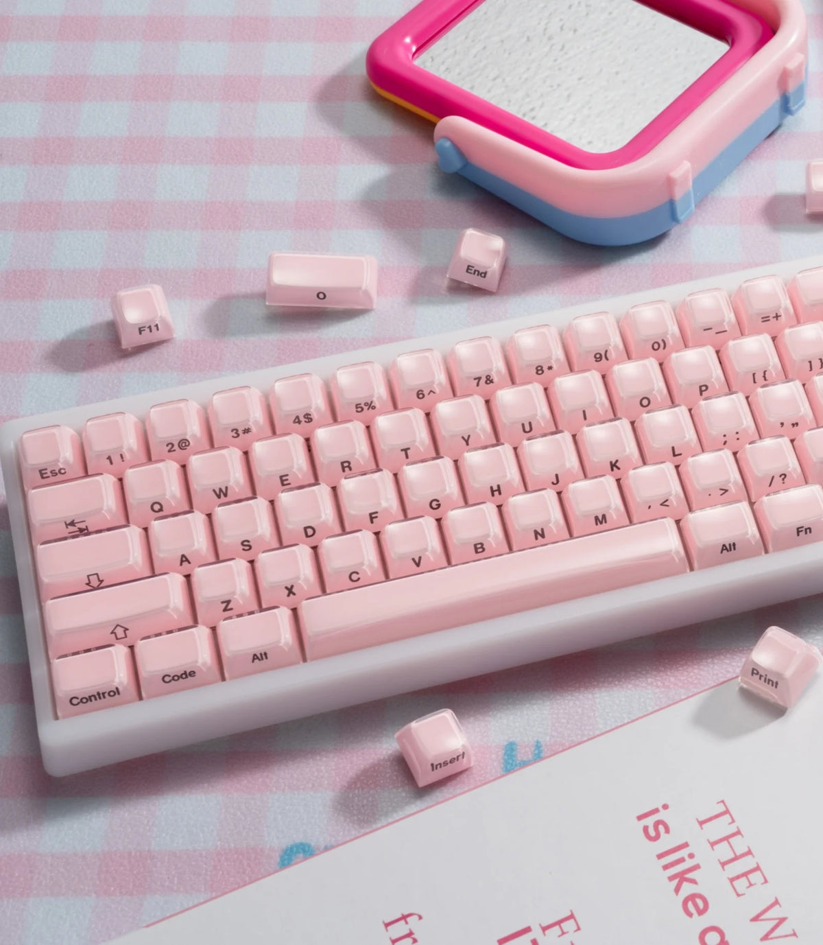 XVX Jelly Crystal Keycaps Side Print Pink/Blue 113keys Double Shote DIY Mechanical Keyboard OEM Profile Translucent Keycaps