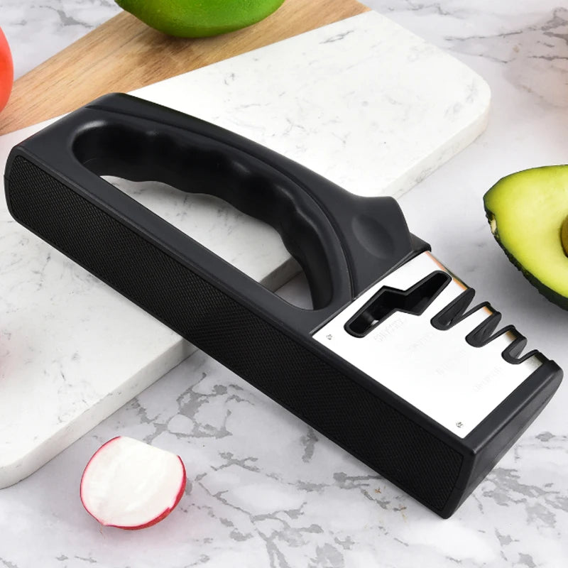 Kitchen Knife Sharpener 4 Segment Multifunctional Sharpening Tool Non-slip Portable Knife Sharpening Kitchen Gadgets Accessories
