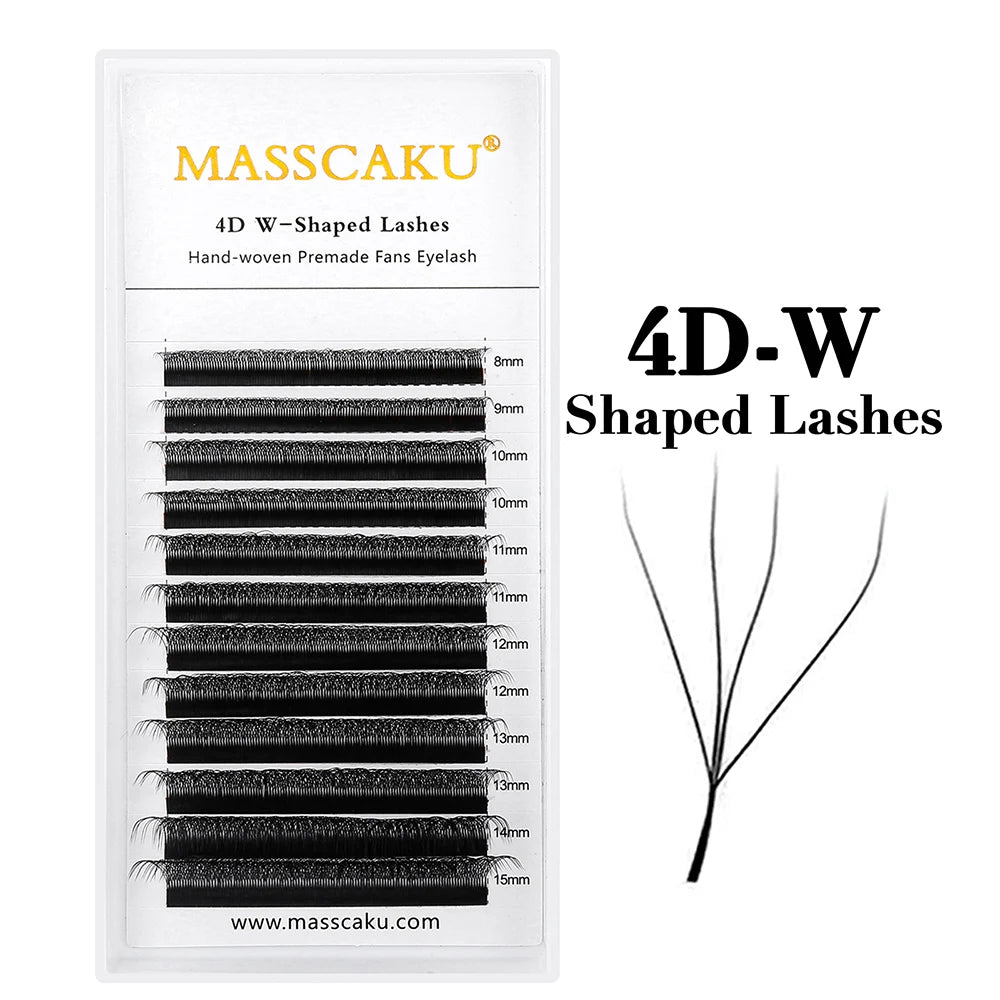 MASSCAKU 3D 6D 8D W Shape Lashes Global Wholesale Eyelash Clusters Easy Fan Volume Wispy Fake Lash Premium Dense Cilia Supplier