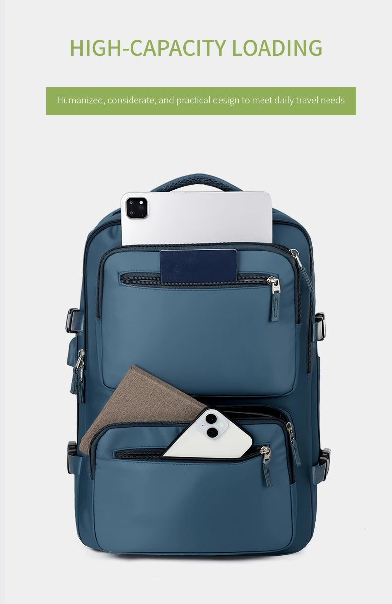 Large Travel Backpack for Women Men Cabin Bag Multifunctional Airplane Waterproof Backpack with USB Charging Anti-Theft Backpack