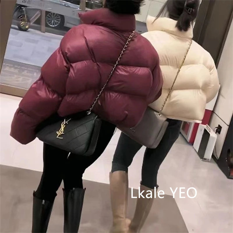 Women's Winter Parkas 2026 New Thick Streetwear All Match Ladies Down Cotton Jacket Comfortable Simple Short Female Warm Coat