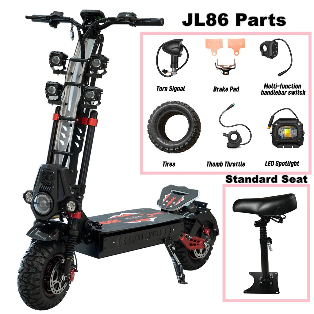 Off-Road 10000W Electric Scooter 60V 40AH 55MPH Accessory Kit Seat Dual Motor US