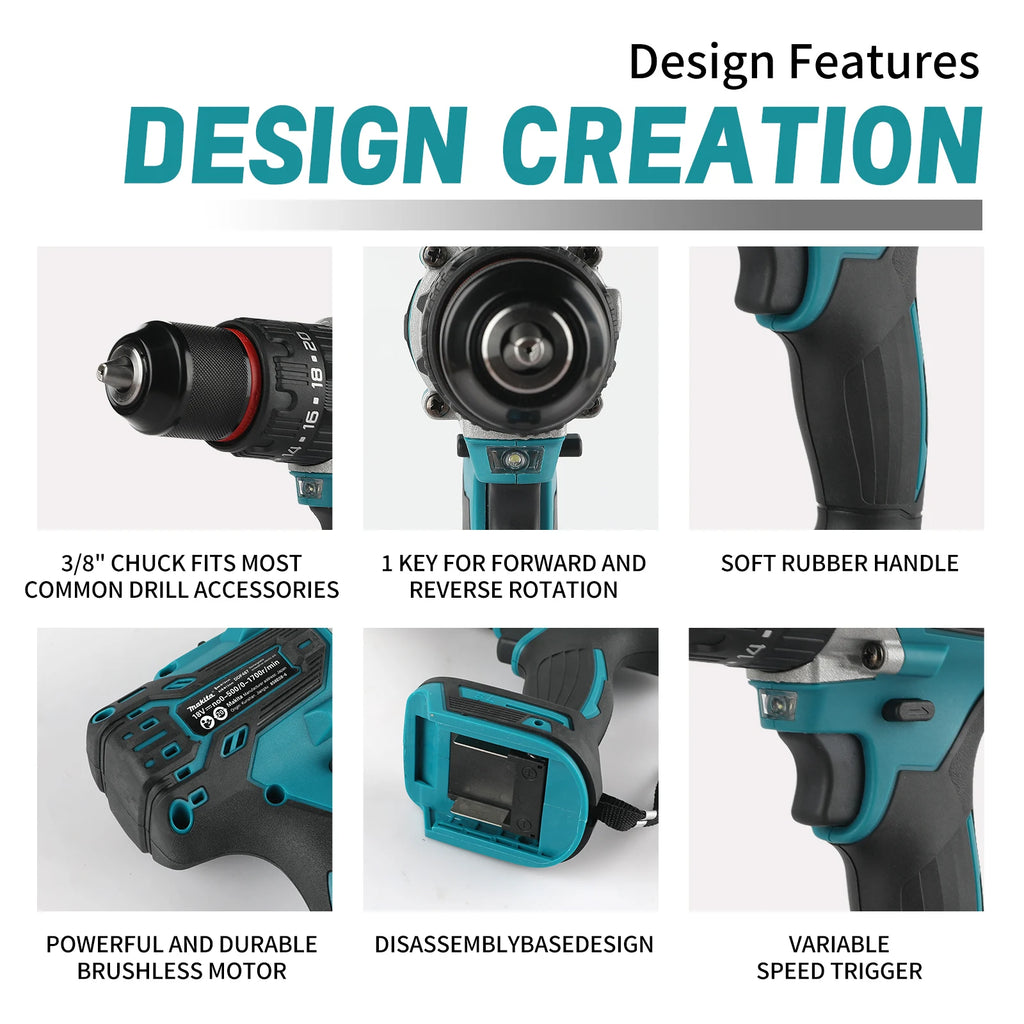 NEW 2026 Makita DDF487 18V Cordless Brushless Impact Drill 13mm 1700rpm 40Nm Ergonomic Grip Power Tool for All Drilling Tasks