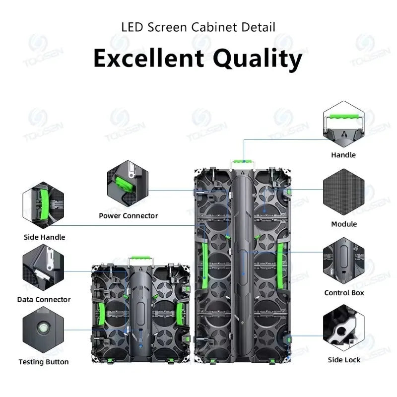 P2.6 P2.9 P3.9 Rainproof LED Video Wall Seamless Splicing Movable Stage Wedding Outdoor Event Rental Display Screen