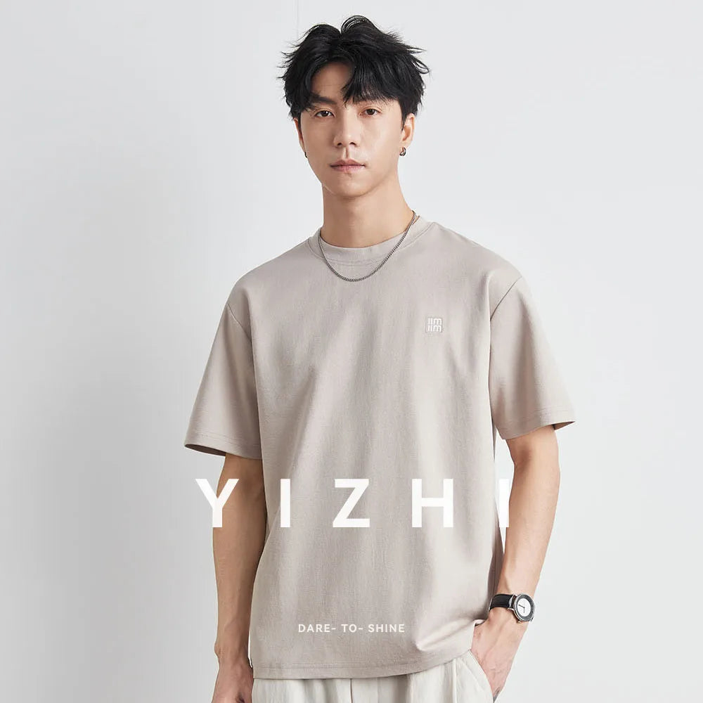 2025 Summer New Men Loose Short-sleeved Casual Breathable Quick-drying Ice Silk T-shirt Solid Color Half-sleeved Top M-3XL