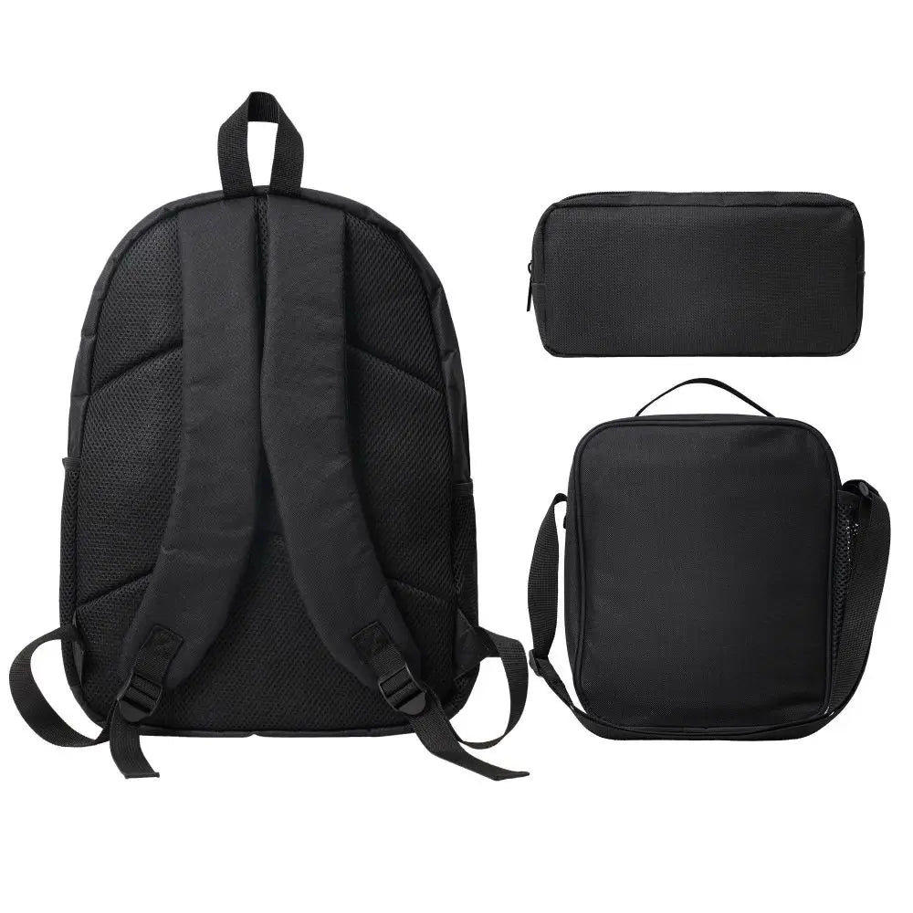 3Pcs Teens Titans Go Beast Boy Backpack Set for Boy Girl Pencil Boxes Bookbag Sets with Lunch Box For School Students Knapsack