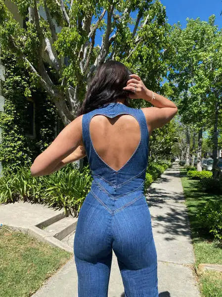 Fashion Denim Jumpsuit Women's Sexy New Tank Slim Sleeveless High Waist Hollow Zipper Backless Love Jumpsuits Streetwear Women