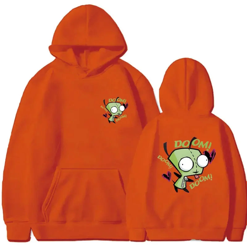 Happy Gir Classic Hip Hop Cool Thermal Hoodie Invader Zim Gaz Membrane Animated Leisure Tracksuit Autumn and Winter Fleeces