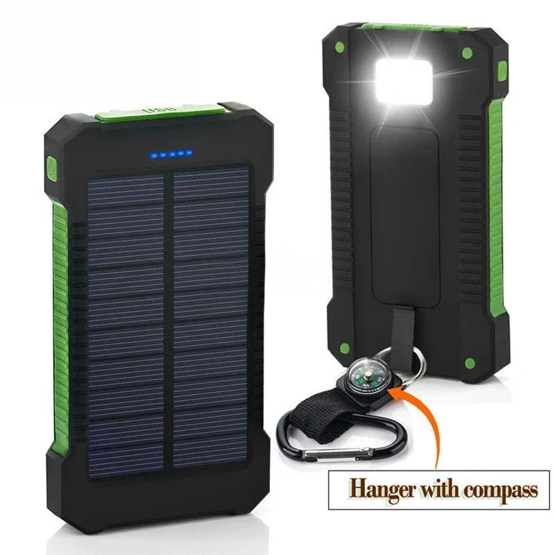 500000mAh Waterproof Outdoor Solar Power Bank Dual USB Travel Portable Solar Phone Charger Solar Powerbanks for Xiaomi Camping