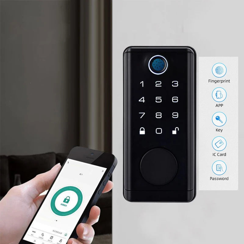 NAIERDI Smart Door Lock Tuya Fingerprint Keyless Entry Door Lock Anti-theft Security Digital Electronic Locks Door Hardware