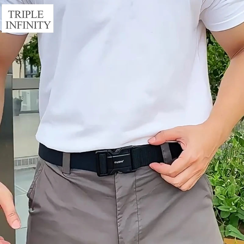 Quick Release Military Tactical Belts With Metal Buckle Durable Elastic Waist Belt Men Outdoor Training Stretch Strap For Pants
