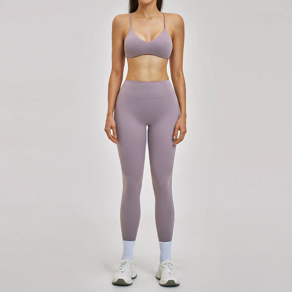 Yoga Set 2PCS Women's Clothes Sports Outfits Fitness Tracksuit Gym Shockproof Workout Clothing Female Fitness Suit Athletic Wear