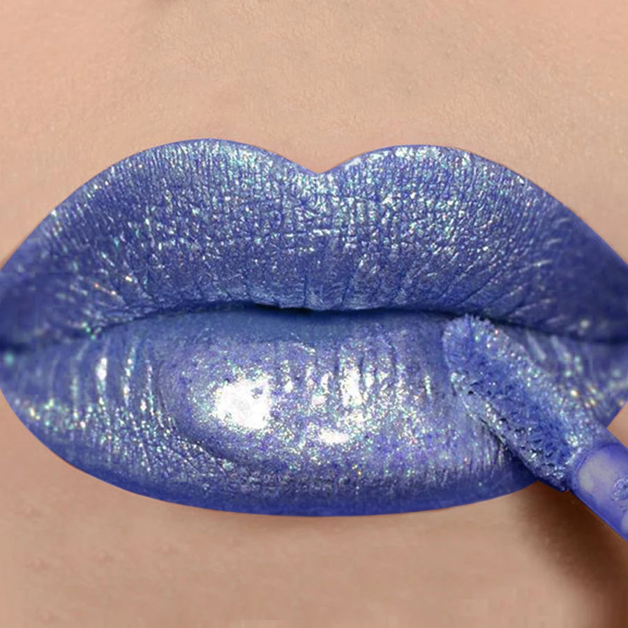8 Colors Metallic Shimmer Lip Glaze Glitter Liquid Lipstick High Pigmented Lip Tint Lip Gloss Korean Makeup Gifts Lip Oil