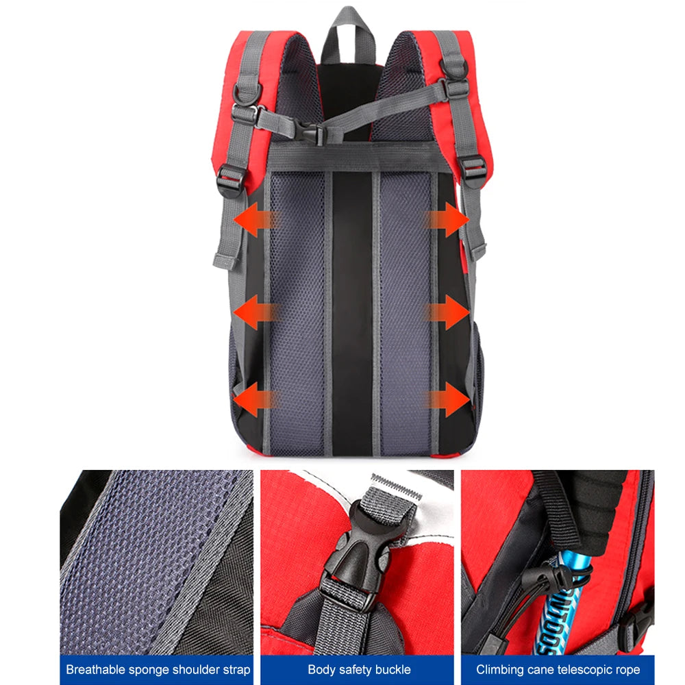 1Pcs Large Capacity 40L Hiking Backpack Lightweight Waterproof Foldable, Outdoor Camping Trekking Travel Bagpack