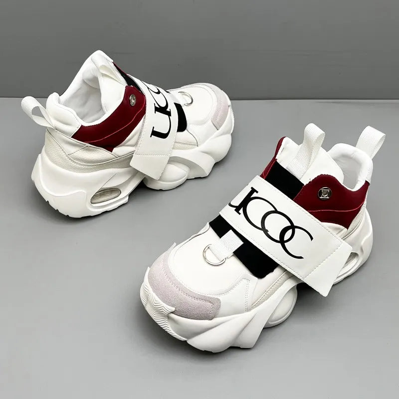 Men's Sport Shoes Comfortable Casual Running Shoes 2025 Spring Autumn Thick Bottom Heightening Korean Style Versatile Dad Shoes