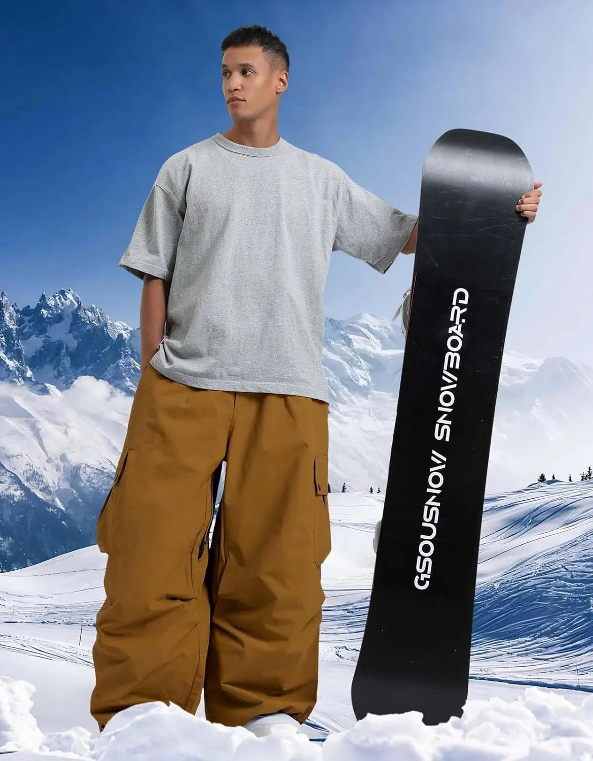 GSOU SNOW 2025 Loose Skiing Pants Snowboard Sport Trousers Outdoor Waterproof Windproof Ski Wear Winter Warm Female Ski Britches