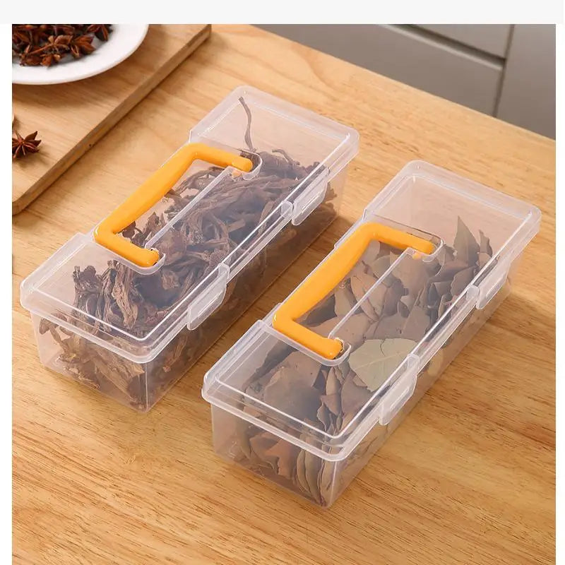 ✔Professional Tool Organizer Set,Transparent Parts Storage With Dividers-Portable Case For Kitchen Condiment Storage