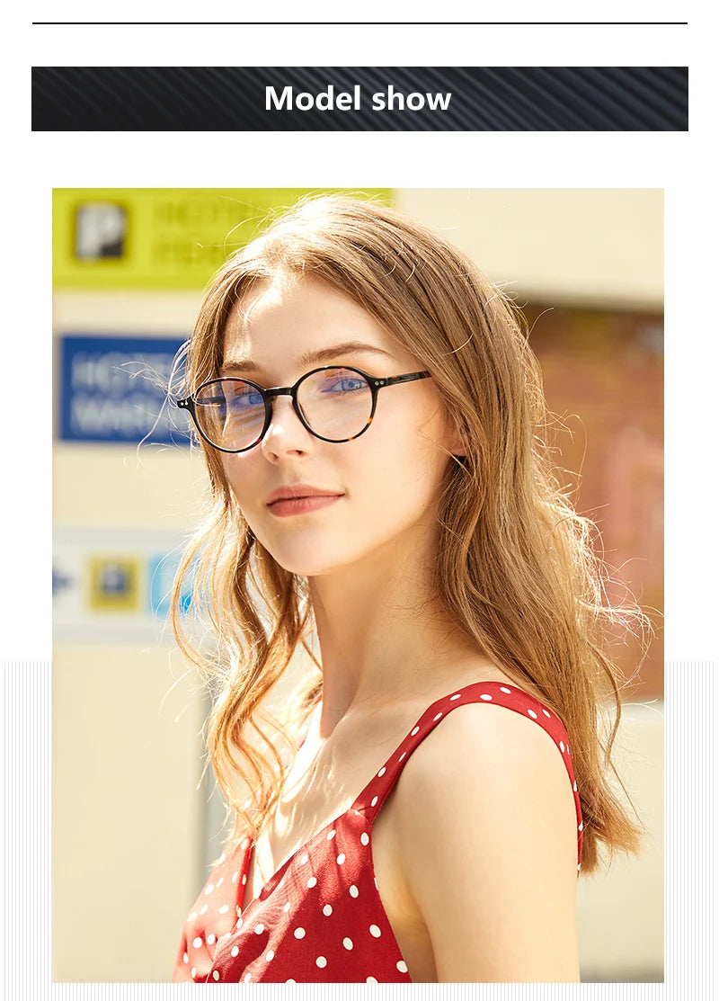 ZENOTTIC XS Size Unisex Ultralight Acetate Small Round Eyewear Anti Blue Light Blocking Computer Glasses Fashion Optical Frame
