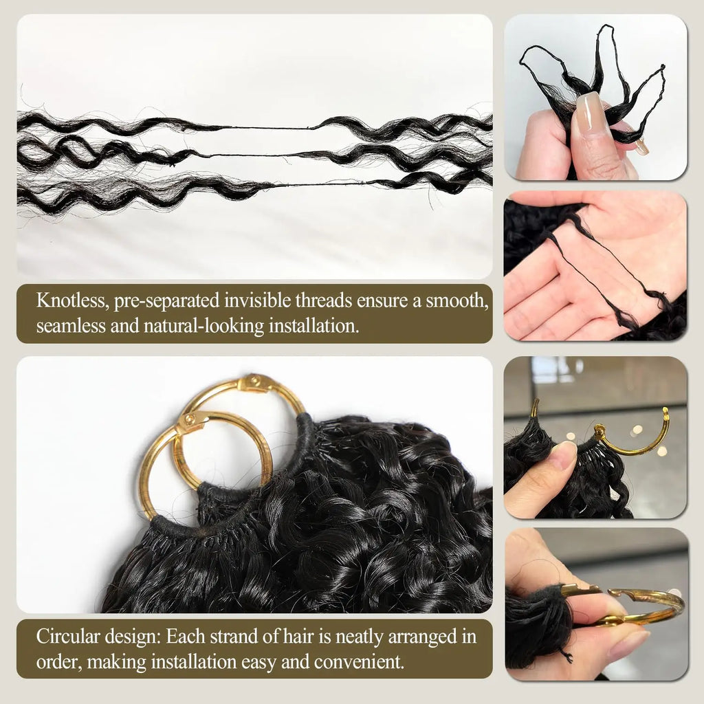 16A Burmese Curly Crochet Human Hair Boho Braids Feathered Virgin Miracle Knots Crochet Human Hair Extensions For Women 60g/Pack