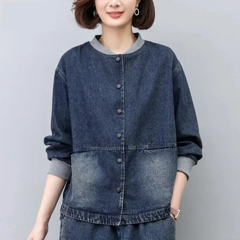 Retro Denim Coat For women Short style Spring autumn Thin 2026 New Loose Cowboy Baseball Jackets Women's Casual Tops Clothes