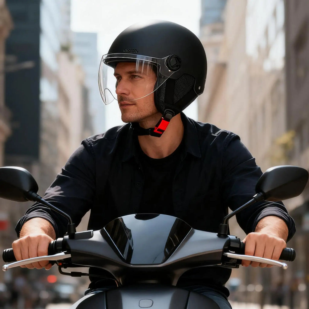 E-Bike Helmet with Ear Protection Anti-UV Breathable Safety Helmet for Electric Scooter Cycling, Adults Kids Women