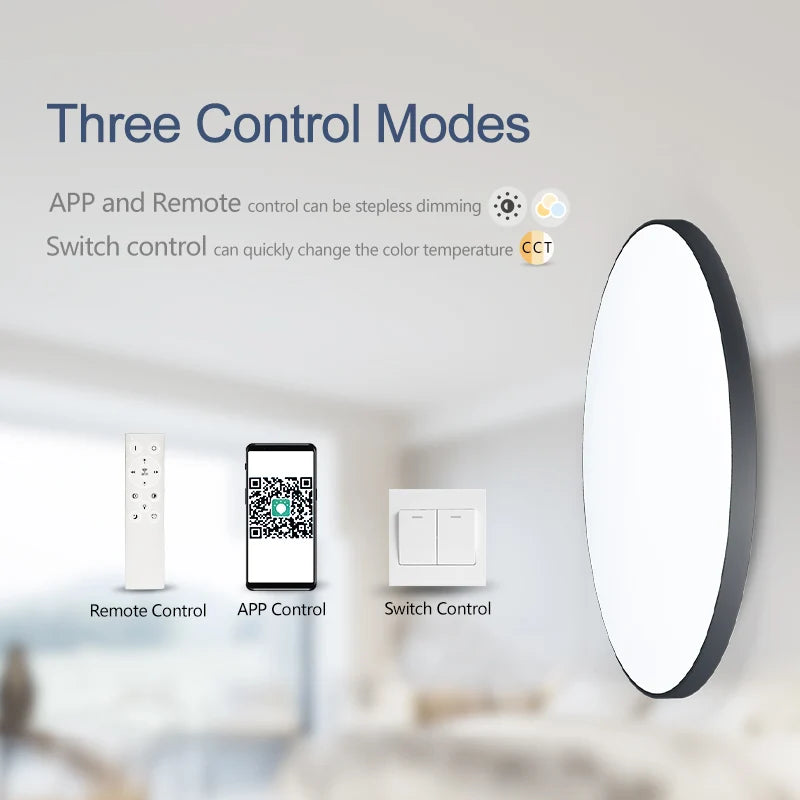 MARPOU Smart Ceiling Lamp LED Lamp for Bedroom Large Ceiling Lamps LED Lights with Remote Control Dimmable LED Lights for Room