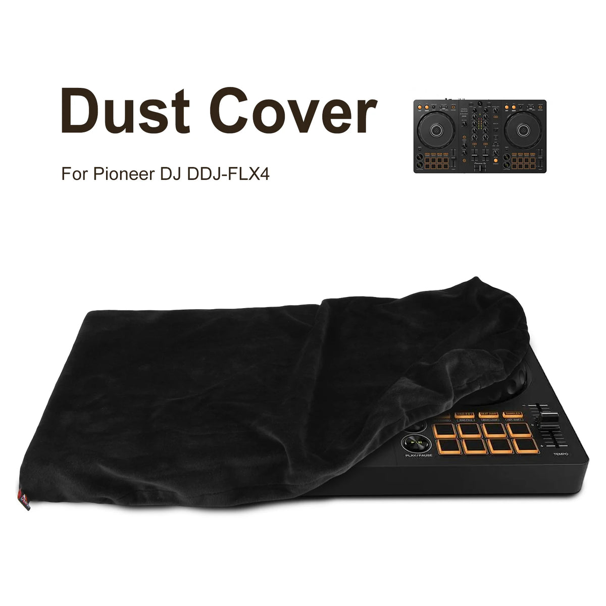 Dust Cover for Pioneer DDJ-FLX4 DJ Controller with Elastic Band Short Plush Soft Protective Sleeve Case Reusable Dustproof Cover